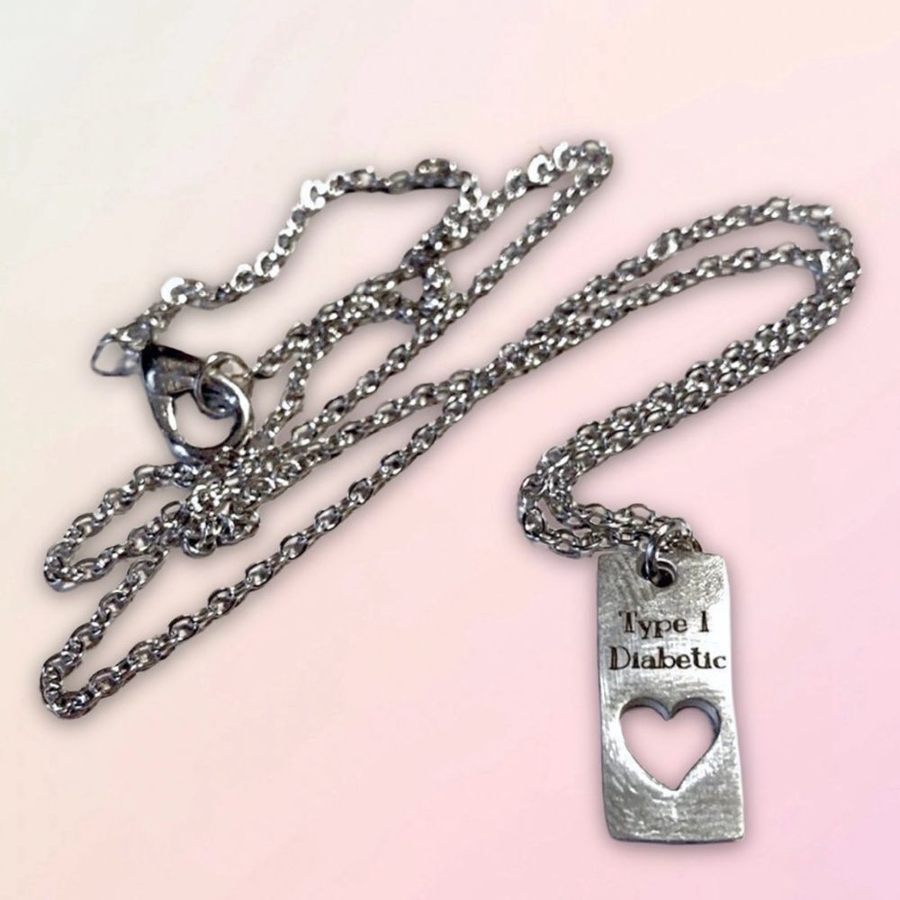 Medical Alert, Dainty T1D Necklace & Charm Set, One Size